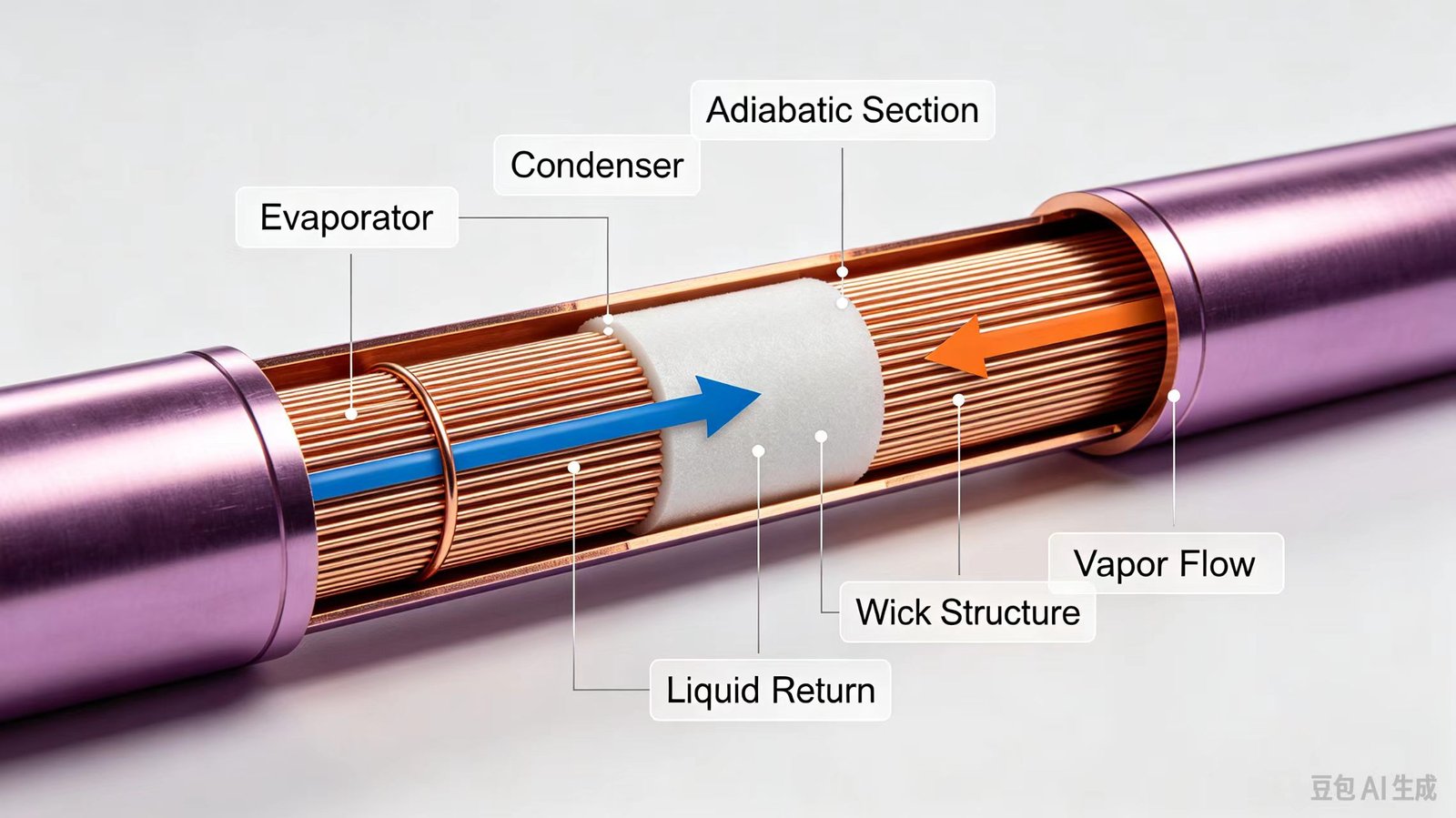 Copper Heat Pipe for electronics thermal management